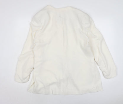 Back view of Soon women’s ivory jacket, size UK 20, button