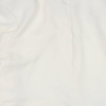 Brand and care label for Soon women’s ivory jacket, size UK 20, button