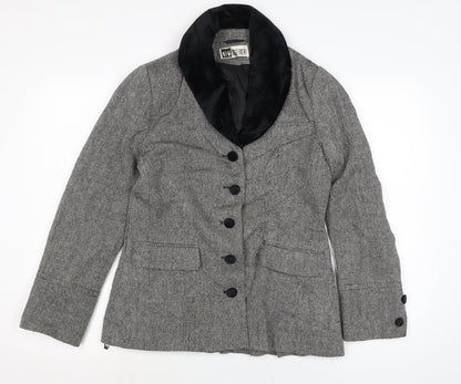 Together Womens Black Jacket Size 12 Button