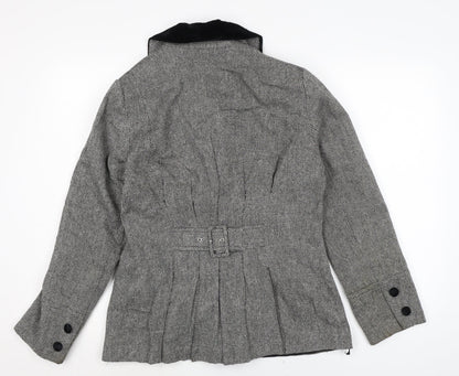 Together Womens Black Jacket Size 12 Button