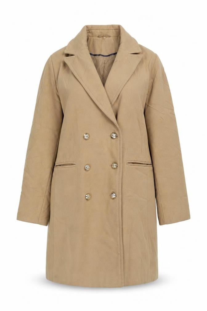 Topshop Womens Beige Overcoat Coat Size 12 Button