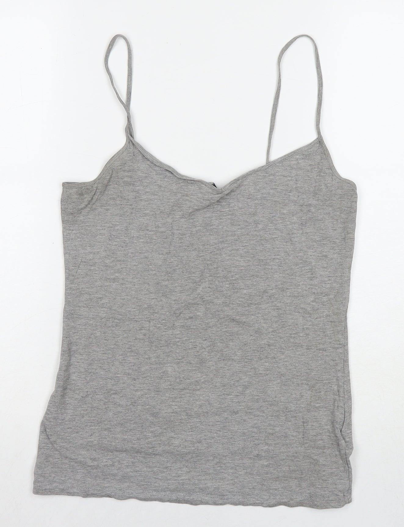H&M Womens Grey Cotton Camisole Tank Size M V-Neck