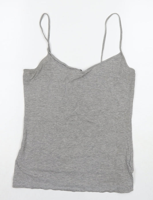 H&M Womens Grey Cotton Camisole Tank Size M V-Neck