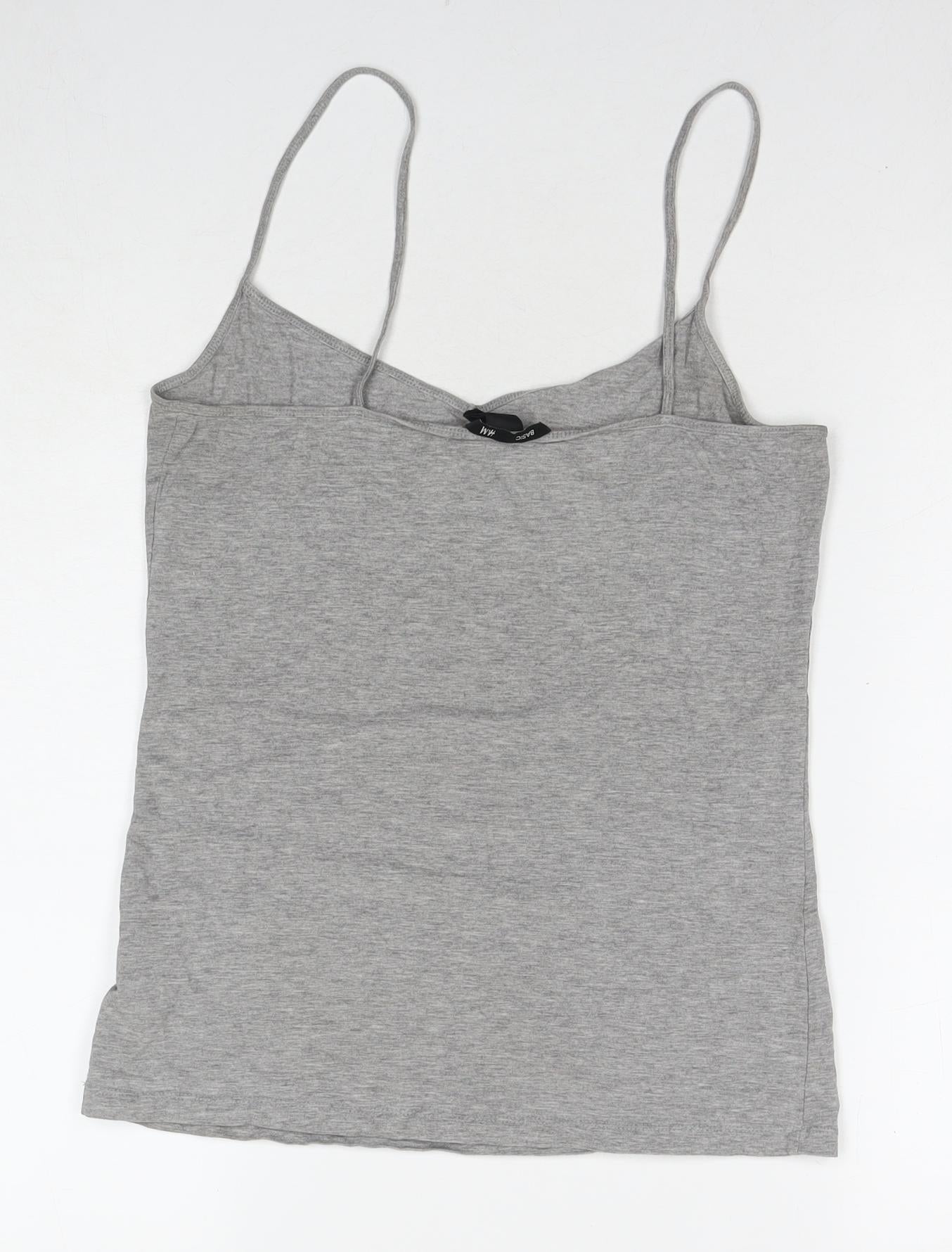 H&M Womens Grey Cotton Camisole Tank Size M V-Neck