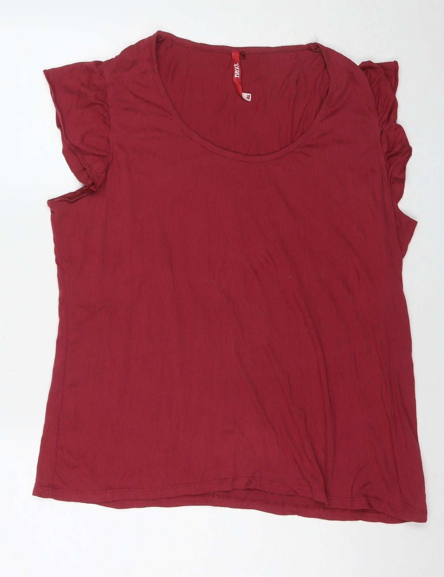 NEXT Womens Red Polyester Basic T-Shirt Size 18 Round Neck