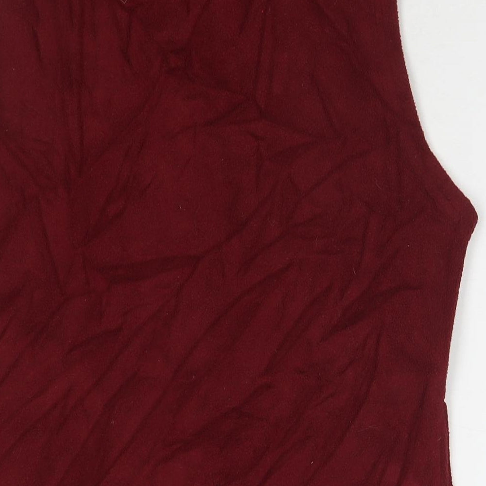 EWM Womens Red Gilet Waistcoat Size 10 Zip - Size 10-12