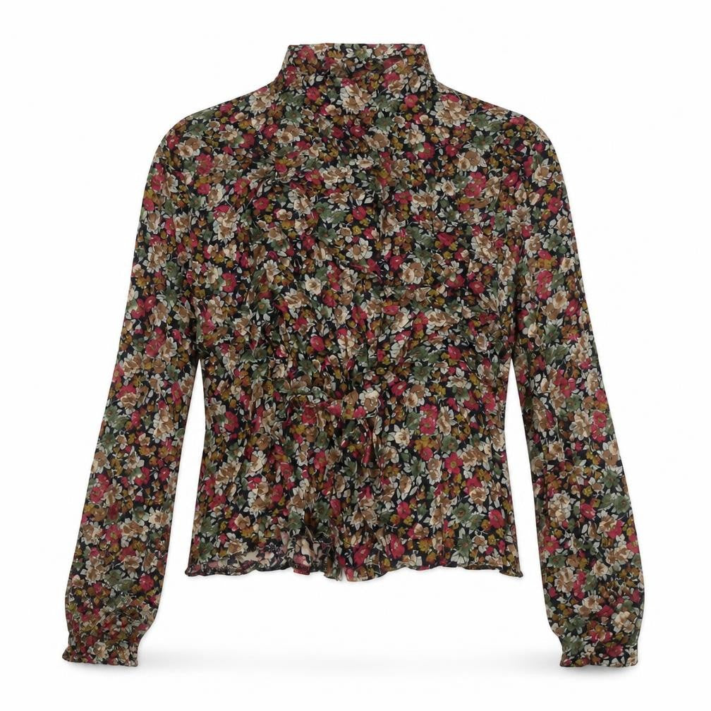 Dorothy Perkins Womens Multicoloured Floral Viscose Basic Button-Up Size 12 V-Neck