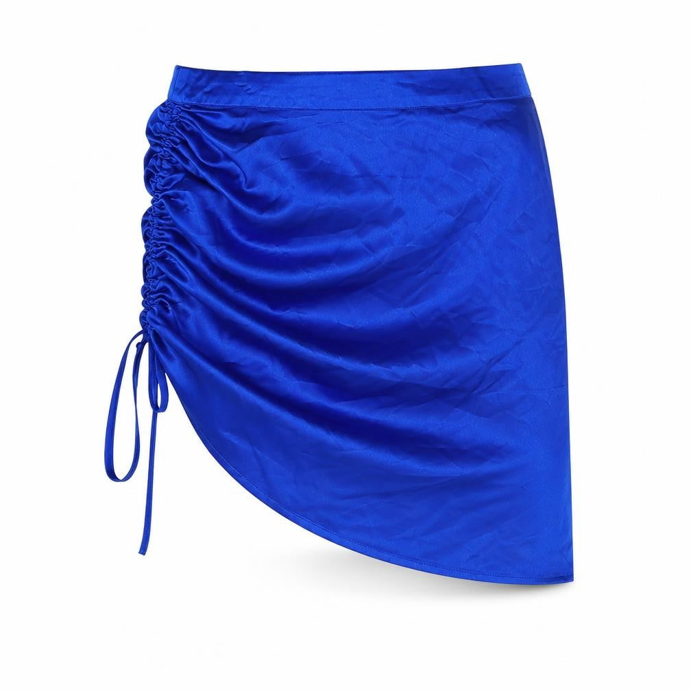 PRETTYLITTLETHING Womens Blue Polyester A-Line Skirt Size 10 Zip