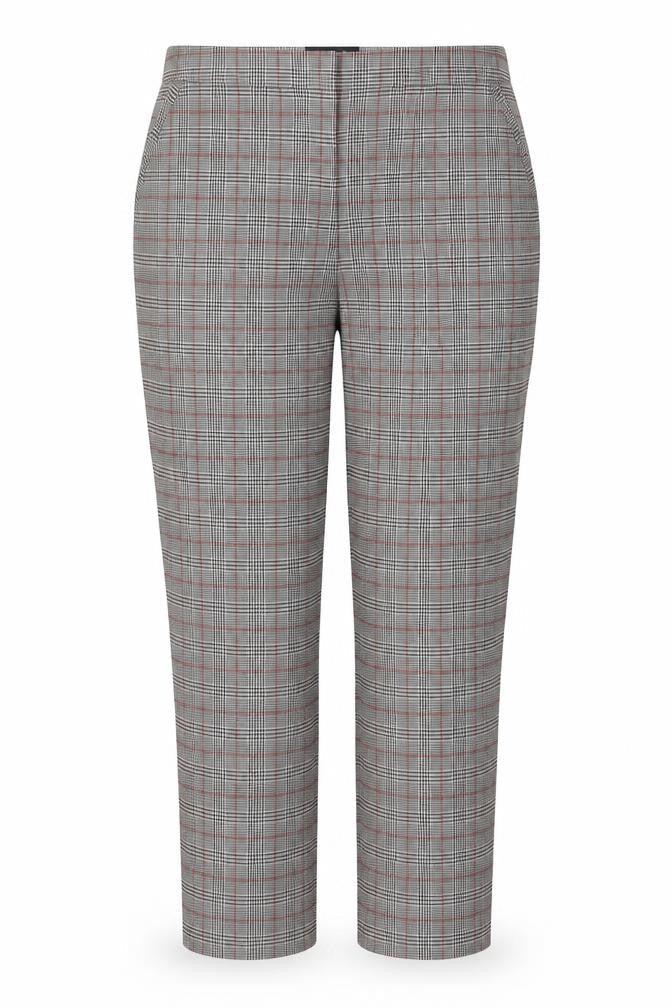 Look Again Womens Grey Check Polyester Trousers Size 16 L25 in Regular Zip