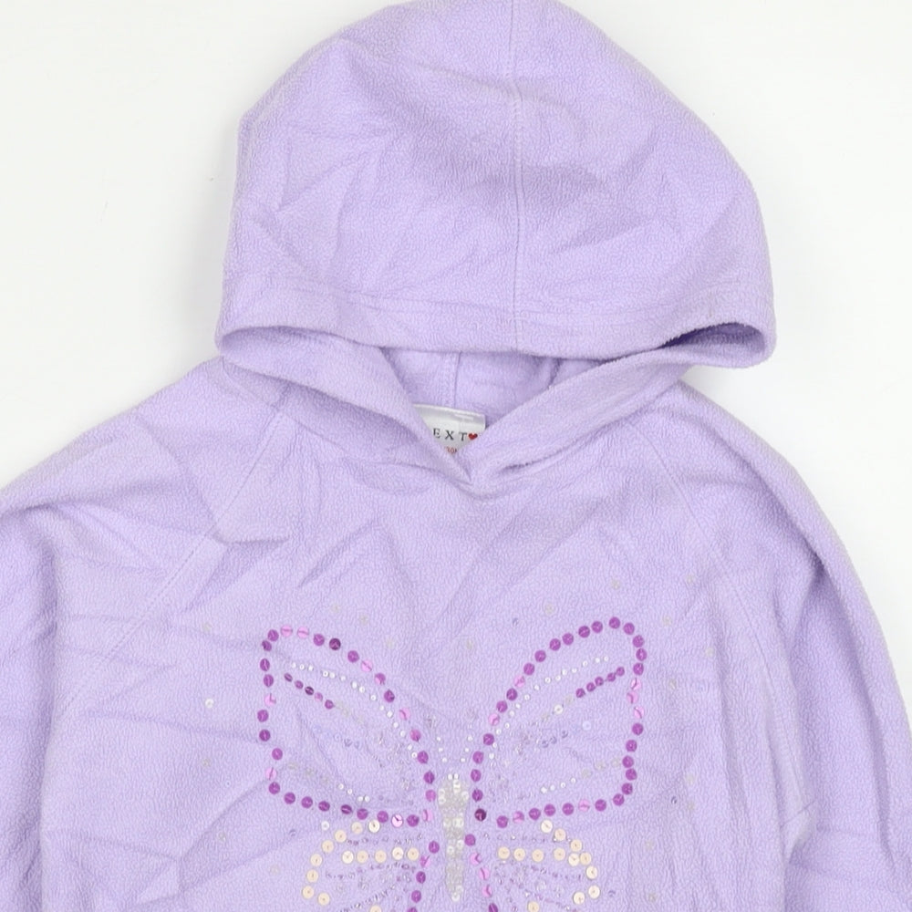 NEXT Girls Purple Polyester Pullover Hoodie Size 6 Years Pullover - Sequin Detail