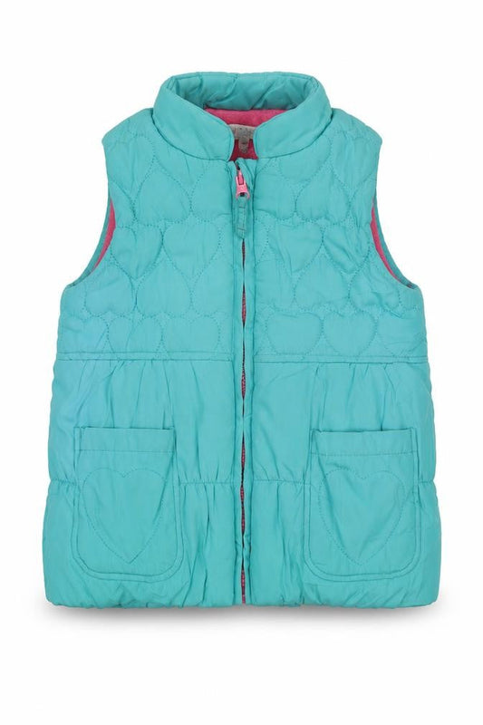 Indigo Girls Green Gilet Waistcoat Size 4-5 Years Zip