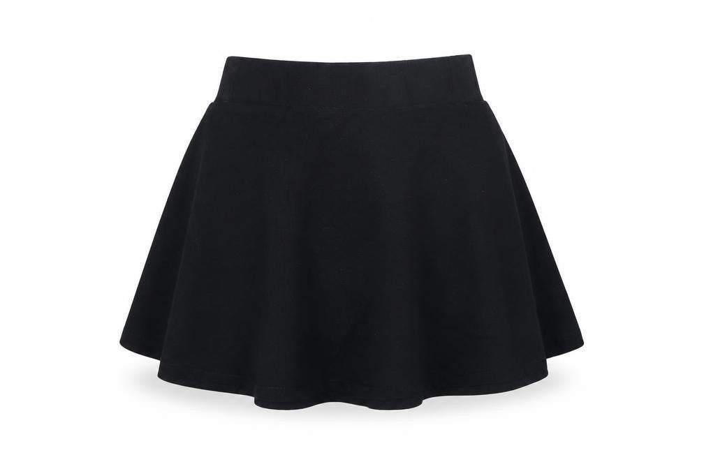 Select Womens Black Cotton Skater Skirt Size 8