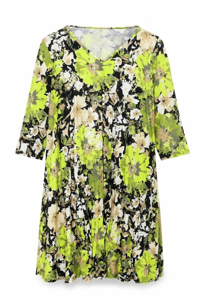 Boohoo Womens Black Floral Polyester Shift Size 20 V-Neck Pullover