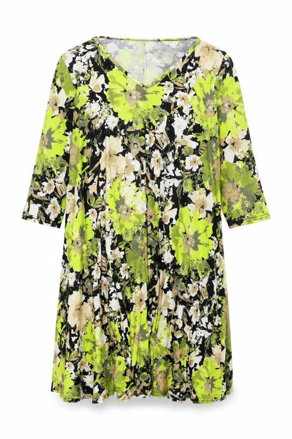 Boohoo Womens Black Floral Polyester Shift Size 20 V-Neck Pullover