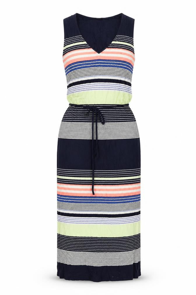 Oasis Womens Blue Striped Viscose Bodycon Size XS V-Neck Pullover