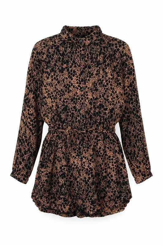 Pins & Needles Womens Black Geometric Rayon Shirt Dress Size S Collared Button