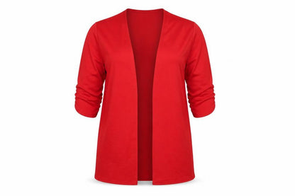 Just Elegance Womens Red V-Neck Polyester Cardigan Jumper Size 14