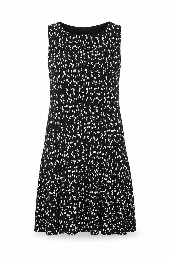 Tiana B Womens Black Polka Dot Polyester Shift Size 10 Round Neck Pullover
