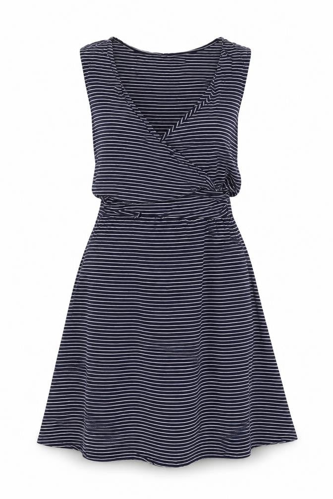 Gap Womens Blue Striped Viscose A-Line Size L V-Neck Pullover