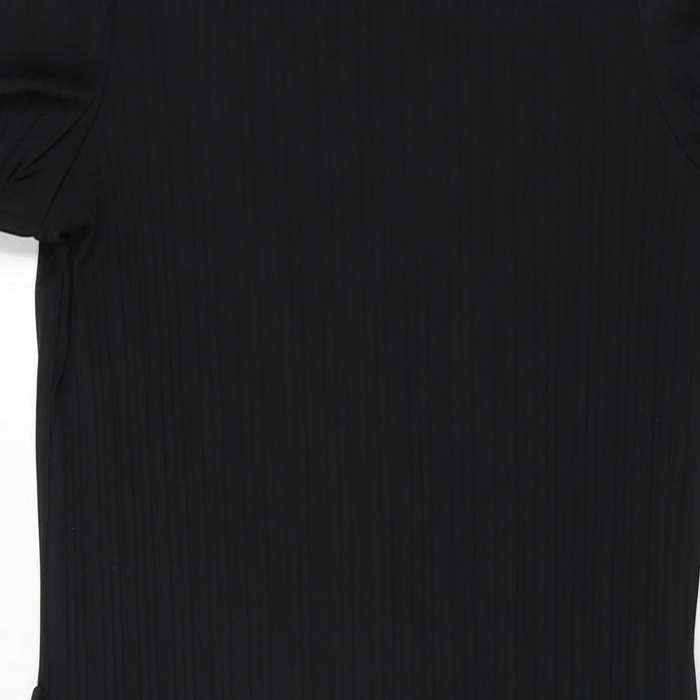 River Island Womens Black Polyester Shift Size 10 Round Neck Pullover