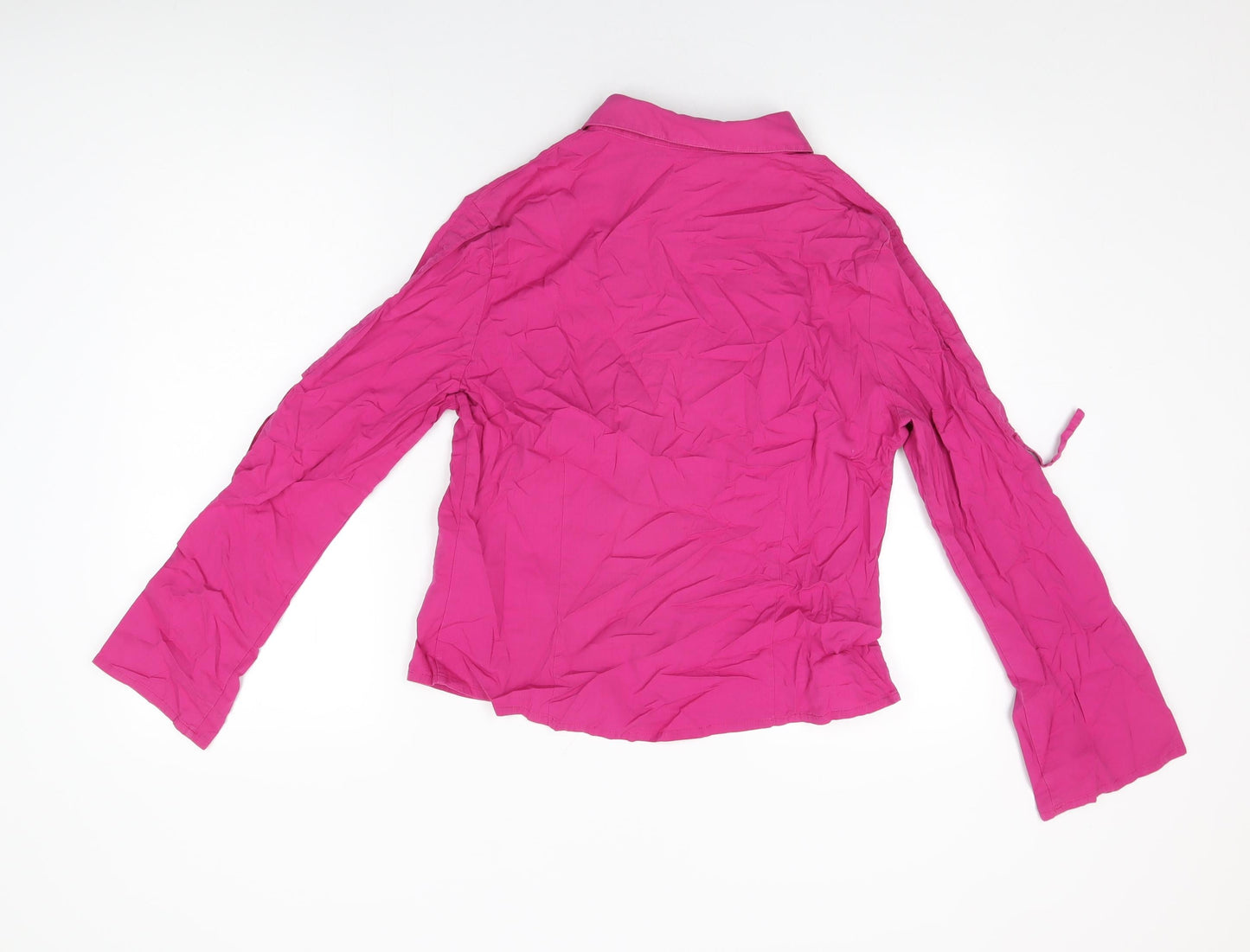 Per Una Womens Pink Cotton Basic Button-Up Size 16 Collared