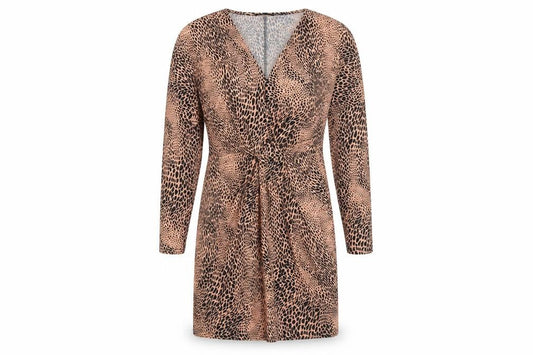 Pink Vanilla Womens Ivory Geometric Polyester Pencil Dress Size 10 V-Neck