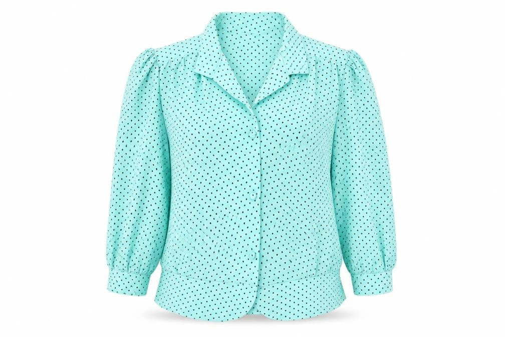 Berkertex Womens Green Polka Dot Polyester Tunic Blouse Size 14 Collared