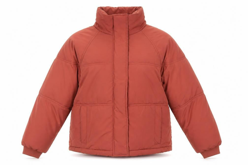 Topshop Womens Brown Herringbone Puffer Jacket Jacket Size 10