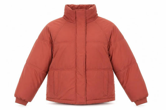 Topshop Womens Brown Herringbone Puffer Jacket Jacket Size 10