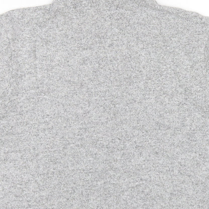 Marks & Spencer Womens Grey Viscose Basic T-Shirt Size 14 Mock Neck