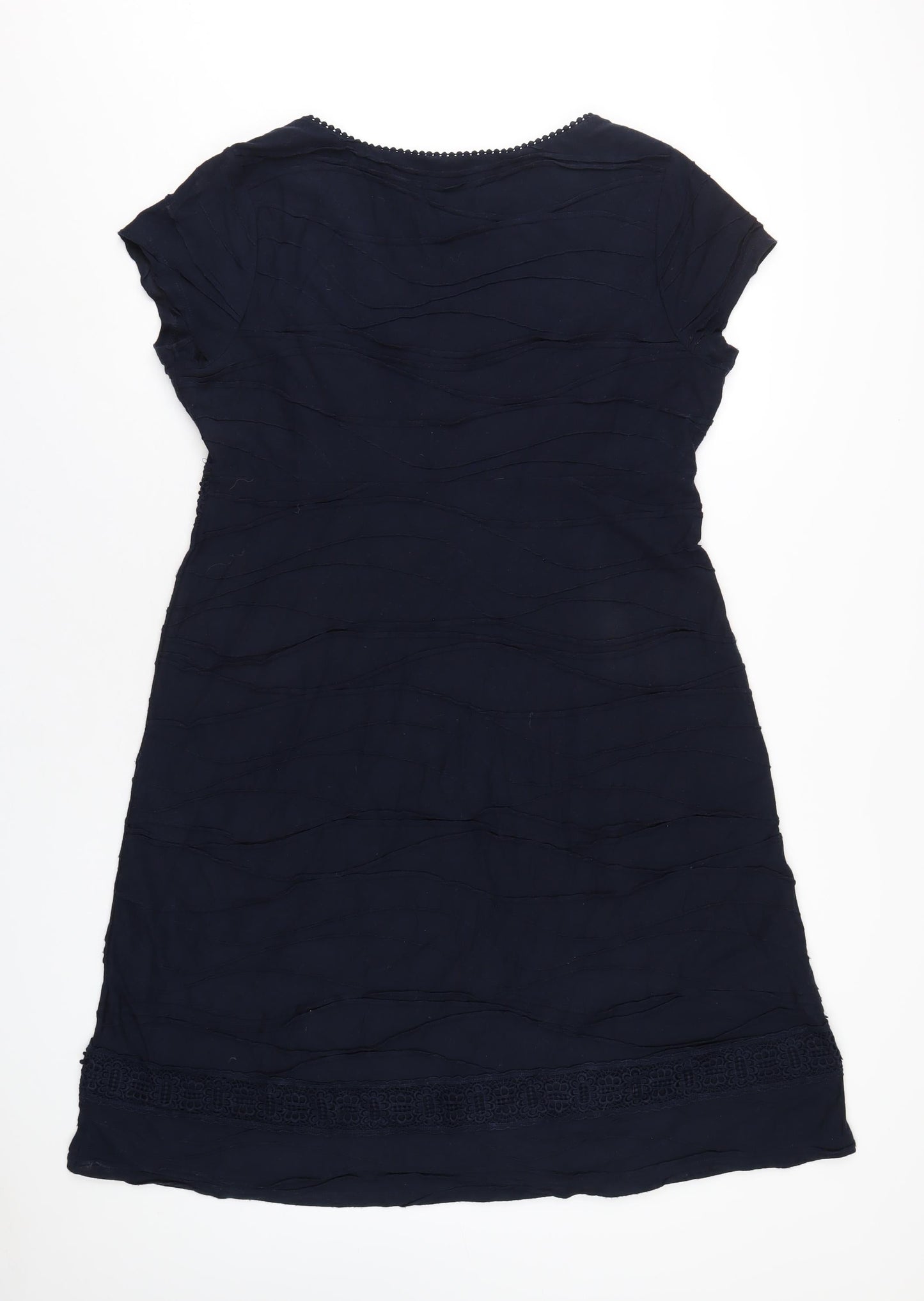 RJR.John Rocha Womens Blue Polyethylene A-Line Size 16 V-Neck Pullover