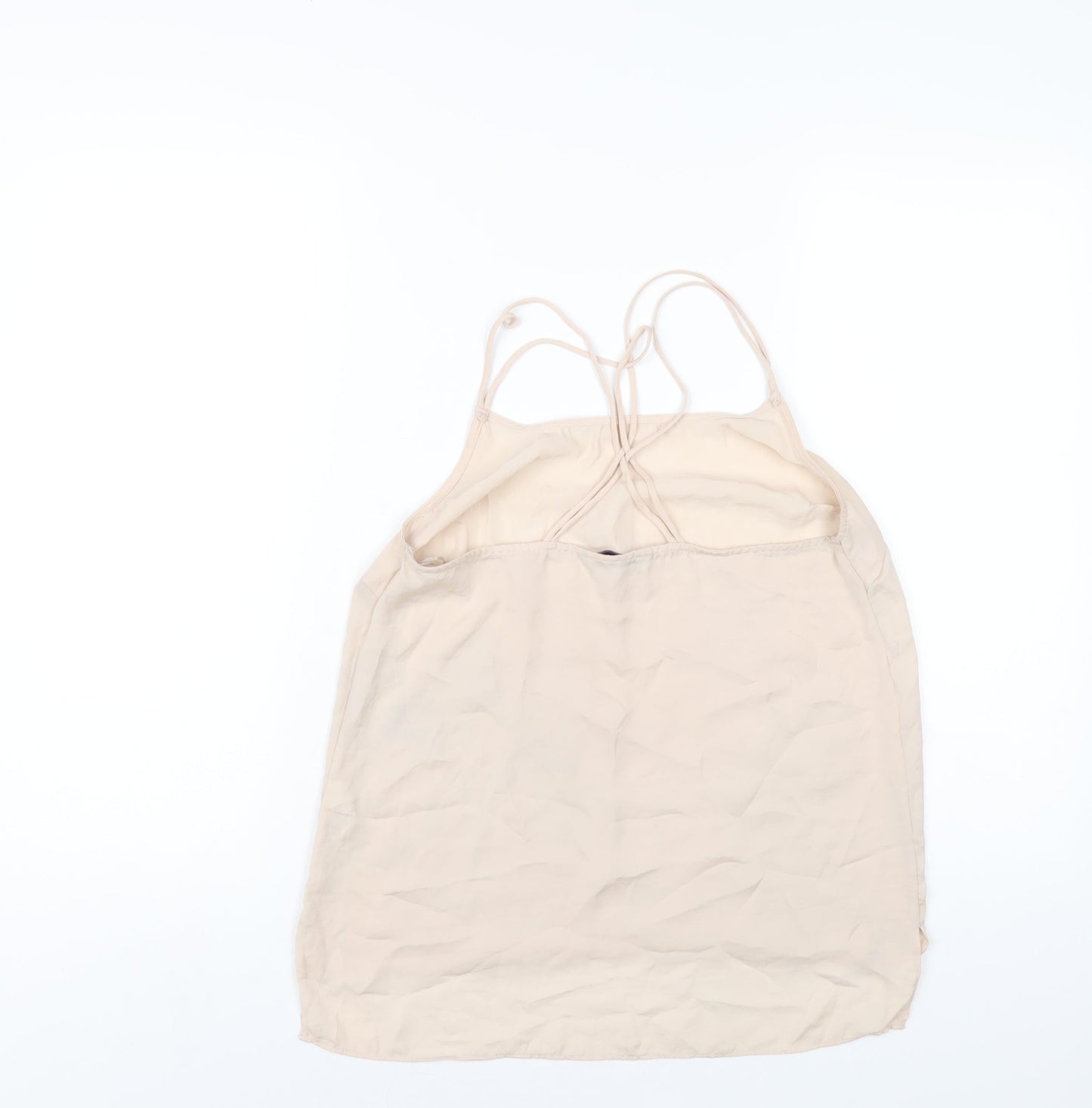 Marks and Spencer Womens Beige Polyester Camisole T-Shirt Size 10 Scoop Neck