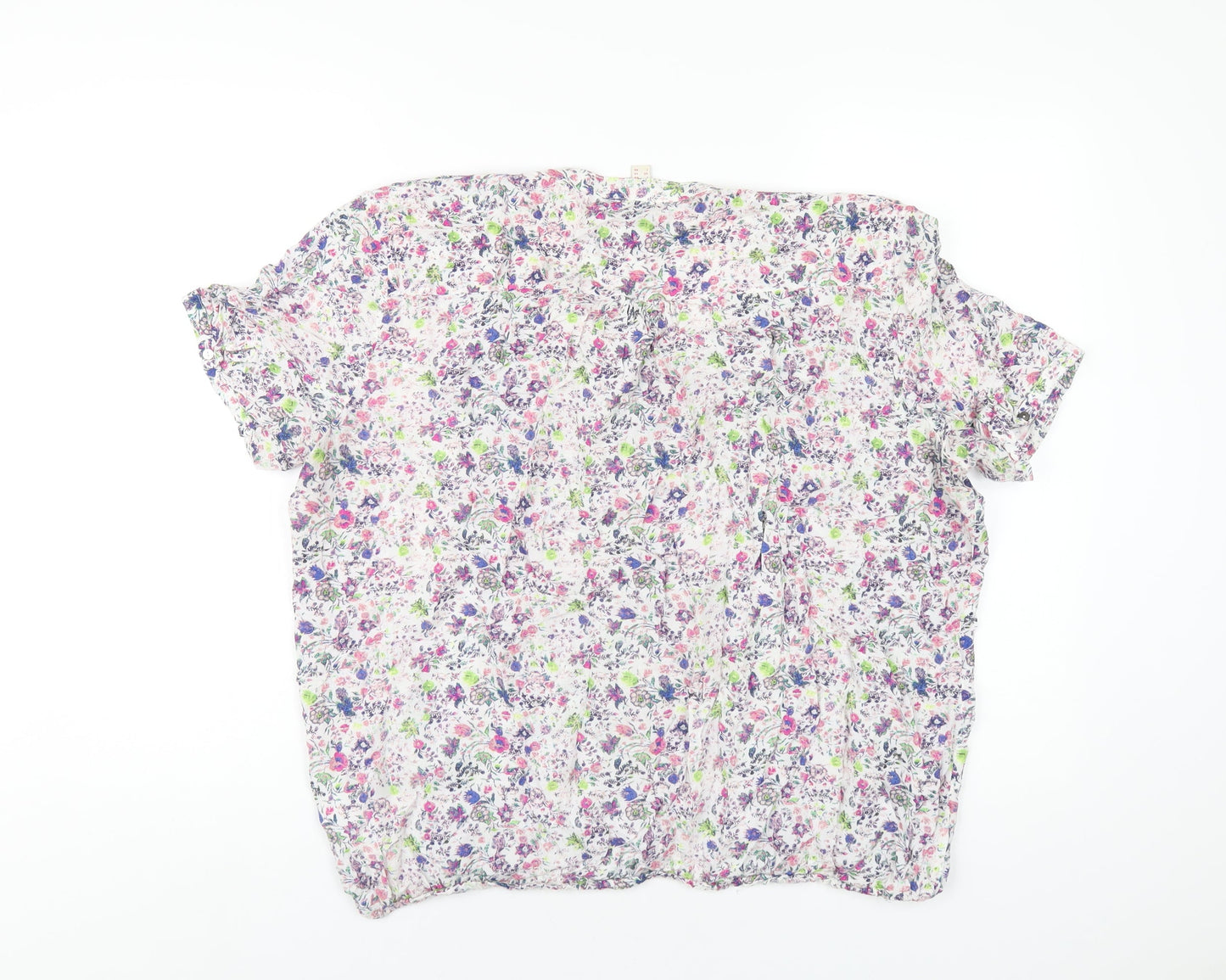 Esprit Womens Multicoloured Floral Viscose Basic T-Shirt Size 18 V-Neck