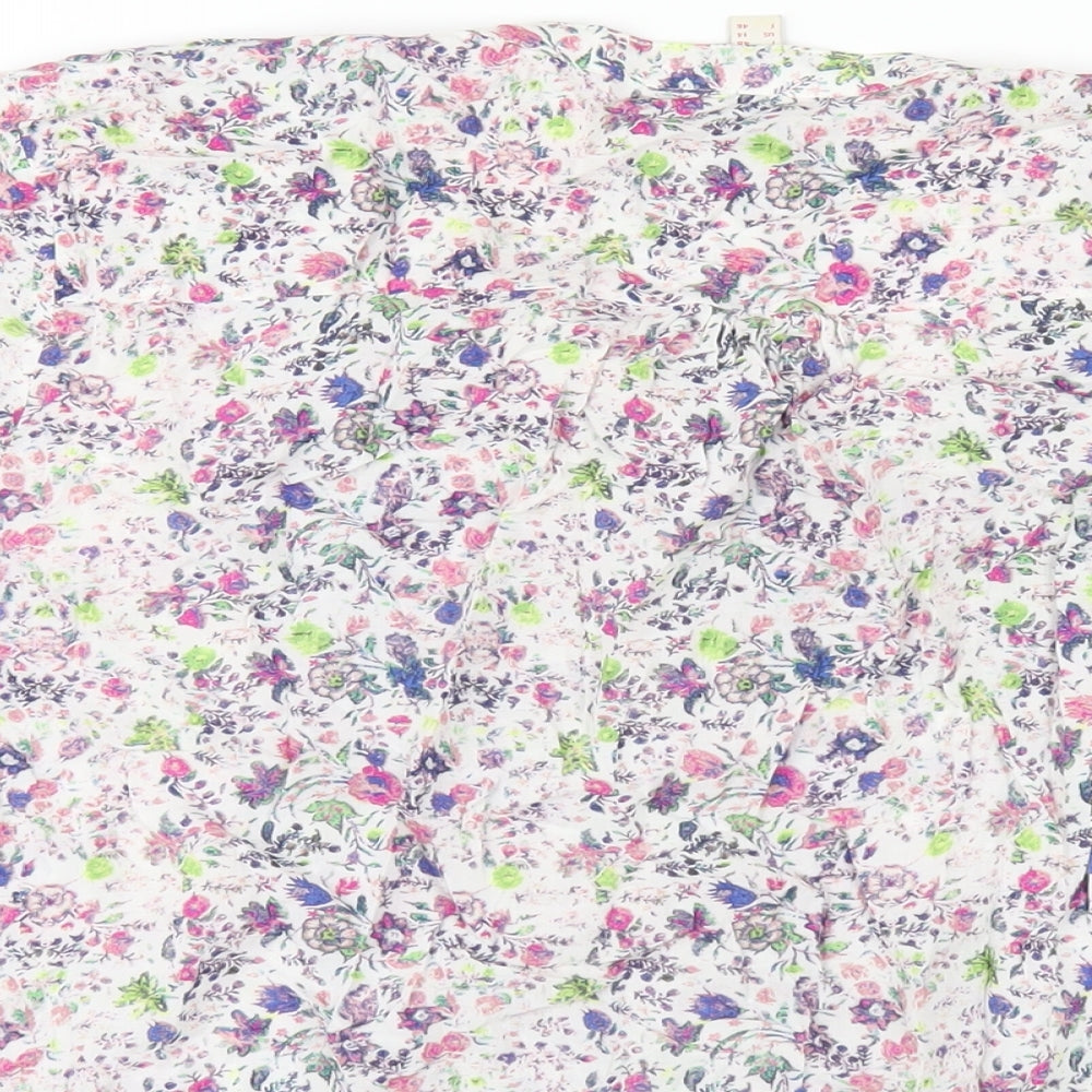 Esprit Womens Multicoloured Floral Viscose Basic T-Shirt Size 18 V-Neck