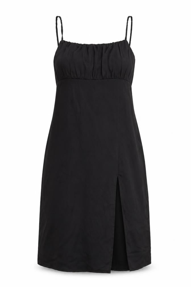 H&M Womens Black Polyester A-Line Size 14 Square Neck Zip