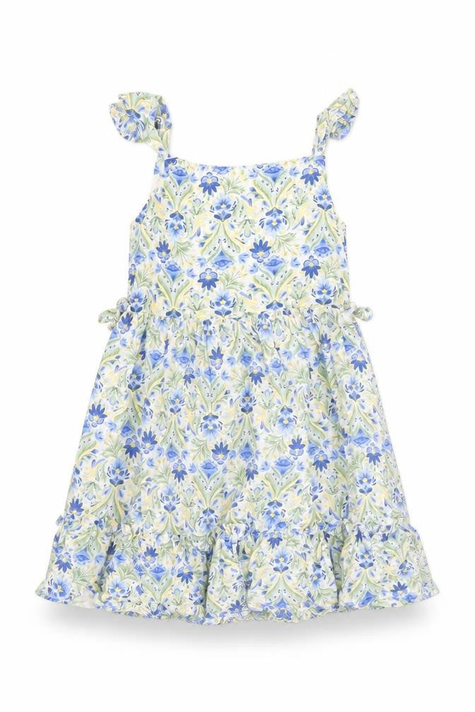 Shrinking Violet Girls Multicoloured Floral Cotton A-Line Size 9-10 Years Square Neck Pullover