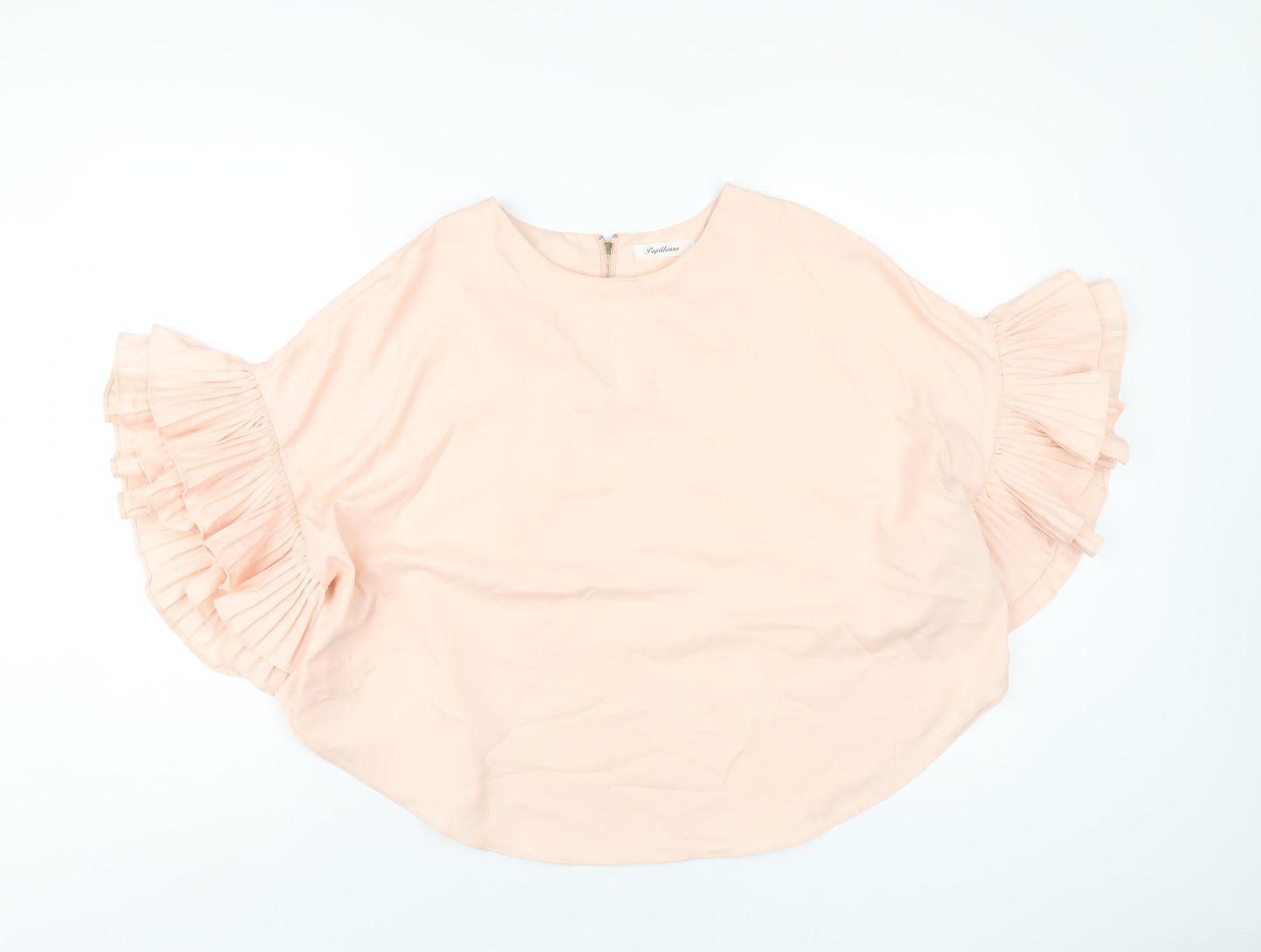 Papillon Womens Pink Polyester Basic T-Shirt Size M Round Neck