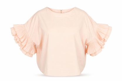 Papillon Womens Pink Polyester Basic T-Shirt Size M Round Neck