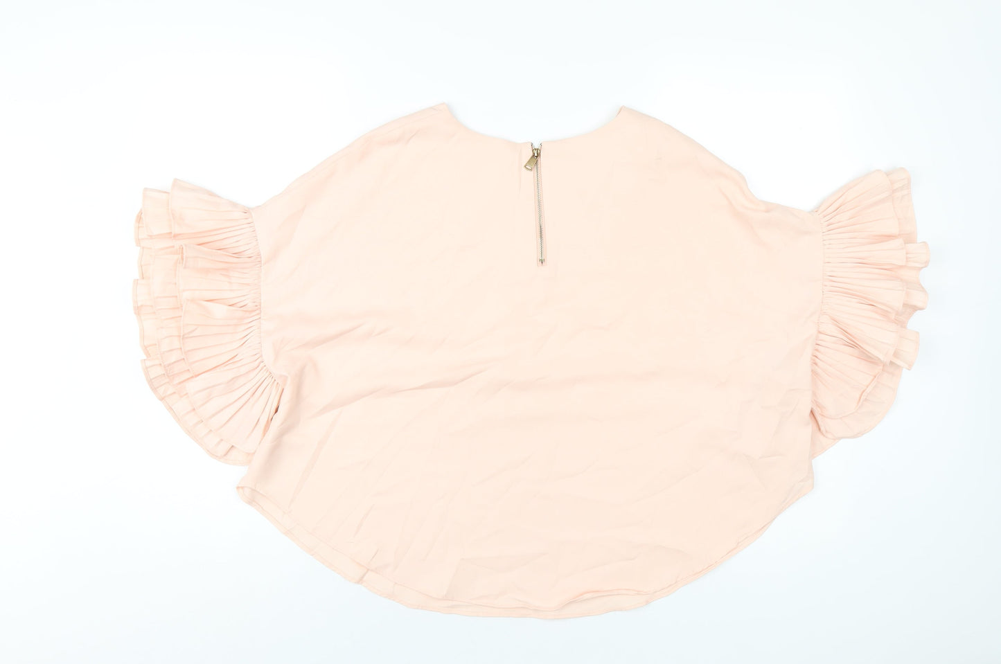 Papillon Womens Pink Polyester Basic T-Shirt Size M Round Neck
