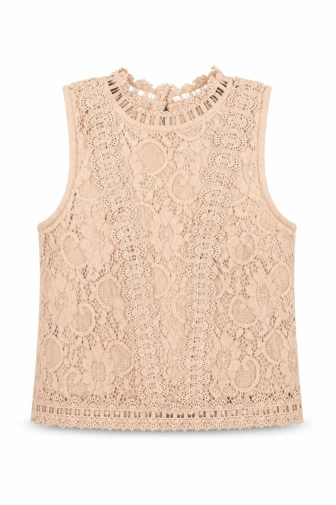 New Look Girls Beige Nylon Basic T-Shirt Size 11 Years Round Neck Button