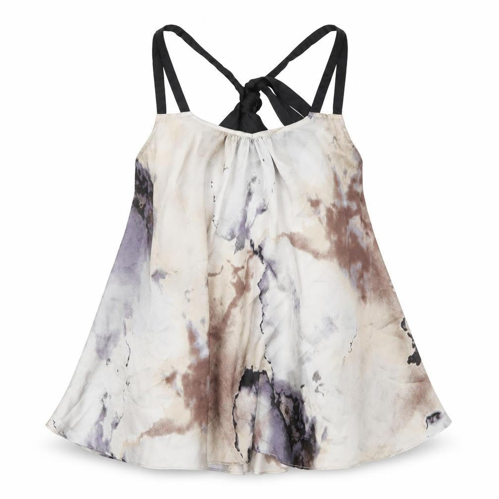 River Island Womens Multicoloured Geometric Polyester Camisole T-Shirt Size 10 Scoop Neck