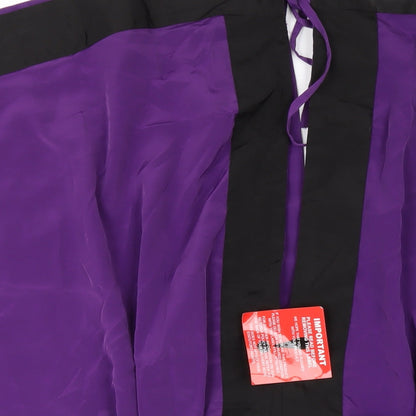 Brand and care label for ASOS women’s purple polyester basic blouse, size UK 14, v-neck