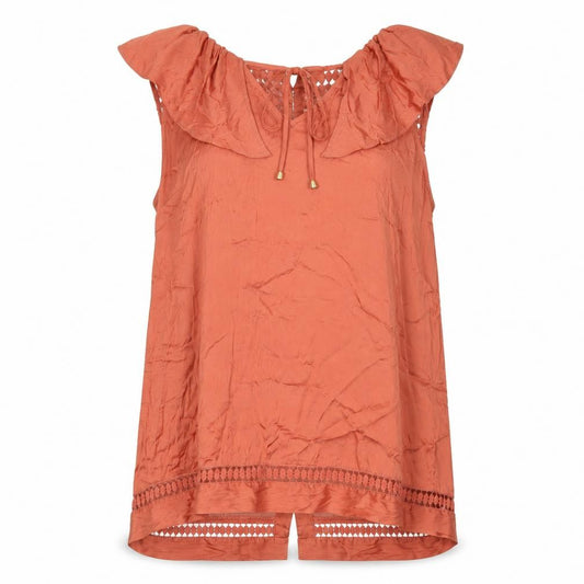 Per Una Womens Orange Polyester Basic T-Shirt Size 14 V-Neck
