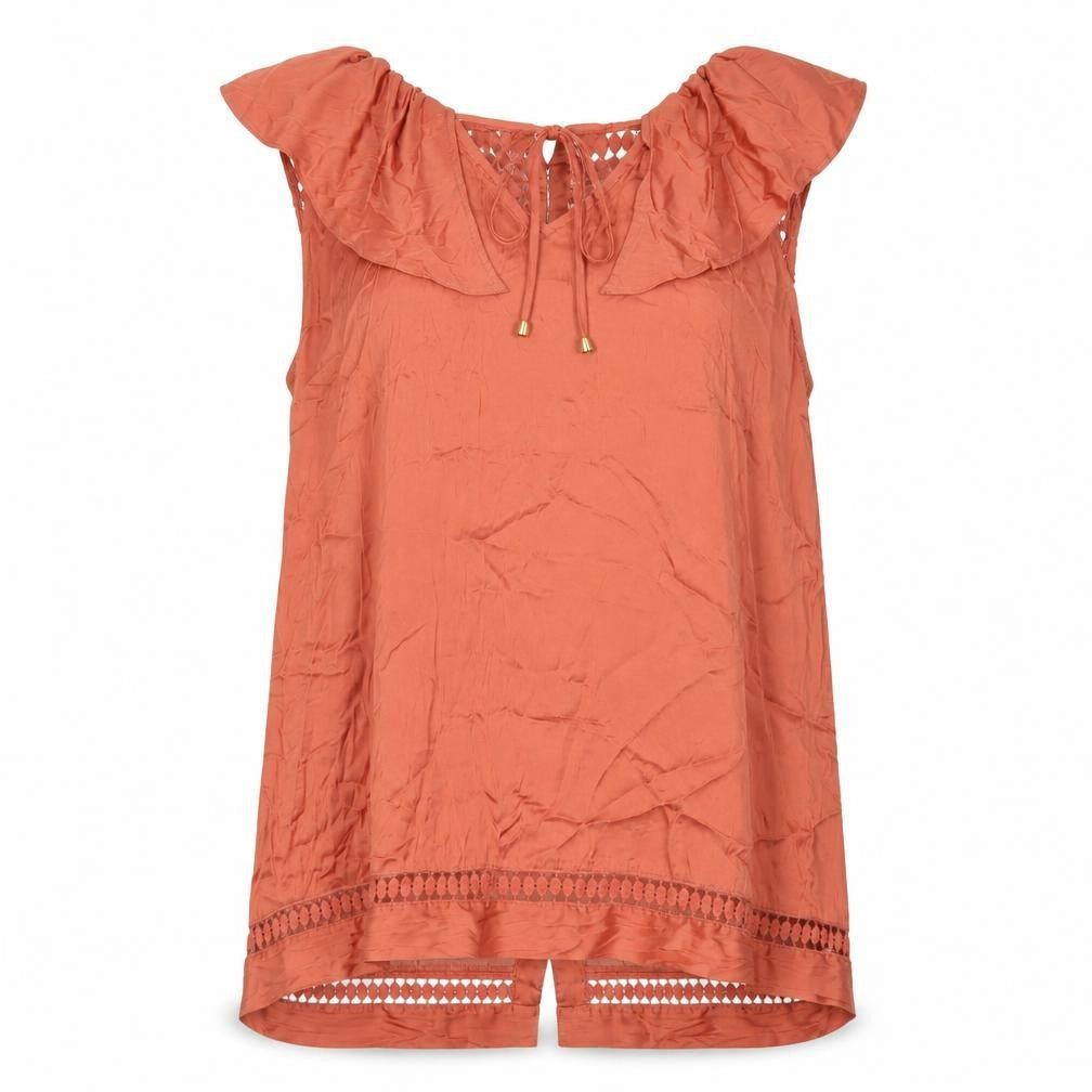 Per Una Womens Orange Polyester Basic T-Shirt Size 14 V-Neck