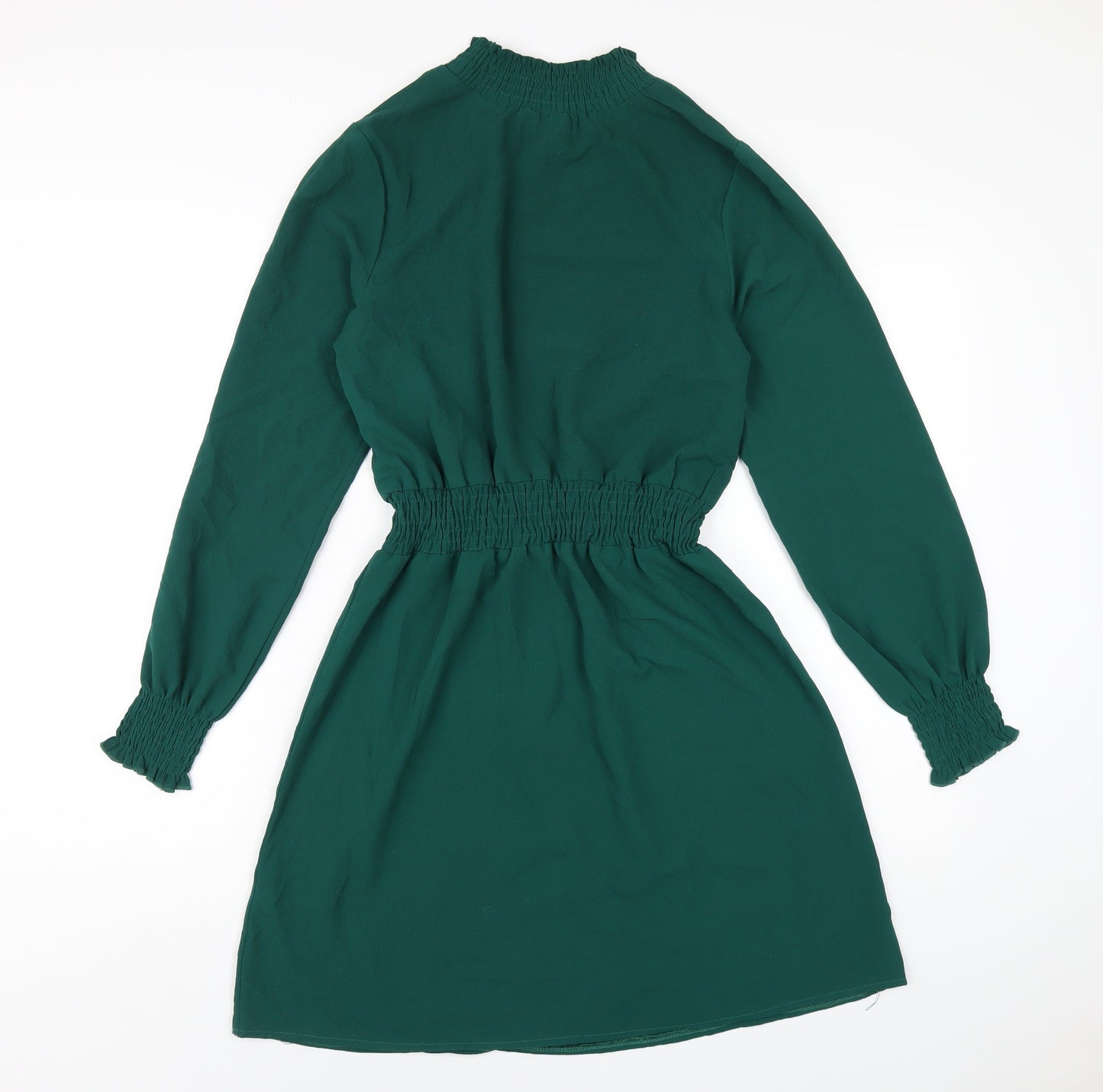 New Look Womens Green Polyester A-Line Size 10 Mock Neck Pullover