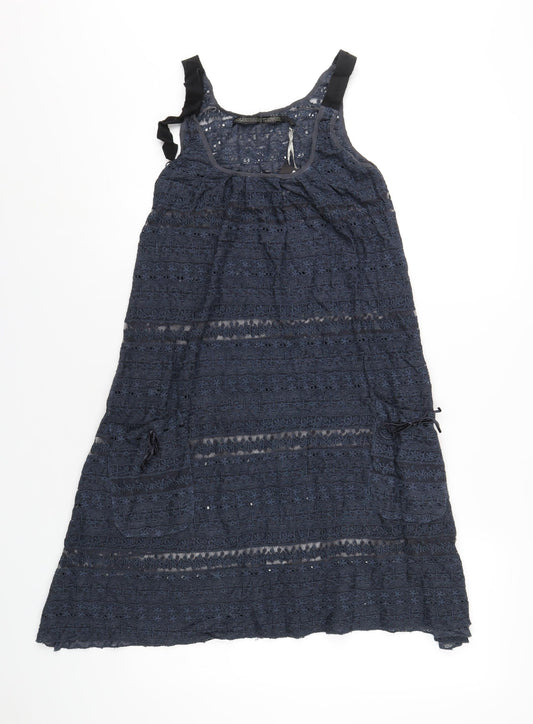 Bolongaro Trevor Womens Blue Polyester A-Line Size S Scoop Neck Pullover
