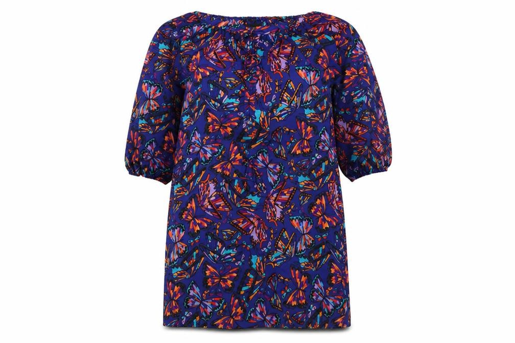 In Wear Womens Multicoloured Geometric Polyester A-Line Size 14 Scoop Neck Pullover