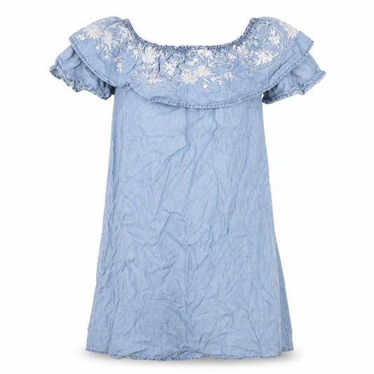 Dorothy Perkins Womens Blue Polyester A-Line Size 10 Off the Shoulder Pullover