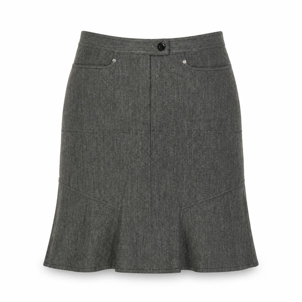 Ekdutin Womens Grey Polyester A-Line Skirt Size 14 Zip