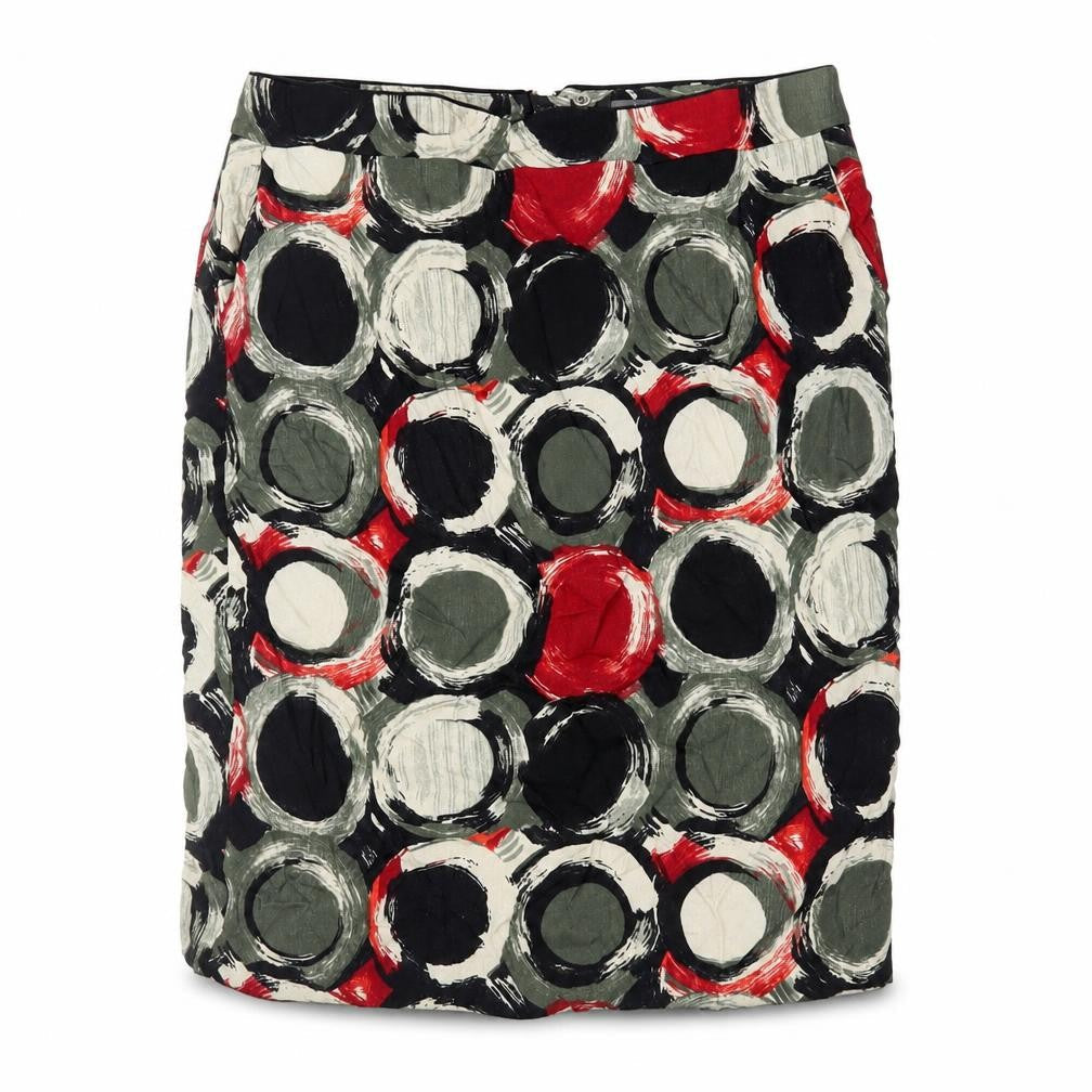 Marks & Spencer Womens Multicoloured Geometric Viscose Straight & Pencil Skirt Size 14 Zip - Lined
